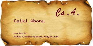 Csiki Abony névjegykártya